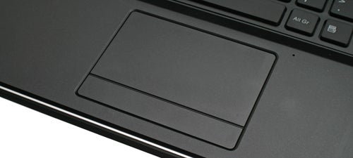 Novatech X70 CA Pro laptop's keyboard and touchpad close-up.