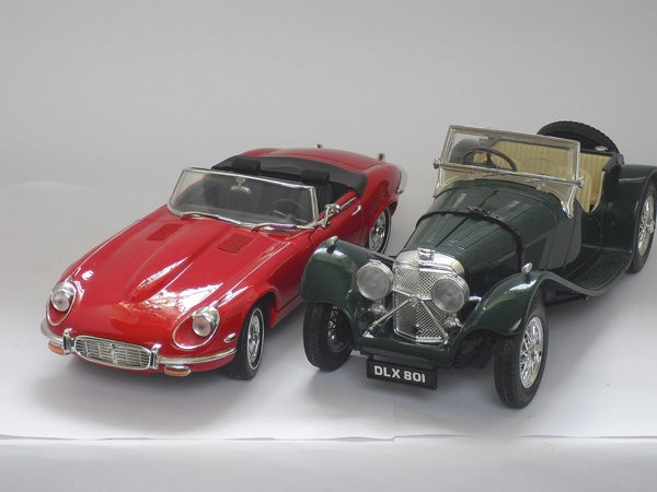 Model cars photographed with a white background.