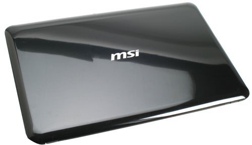 MSI X-Slim X600 laptop closed lid view on a white background.