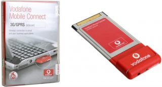 Vodafone Mobile Connect 3G/GPRS datacard packaging and product.