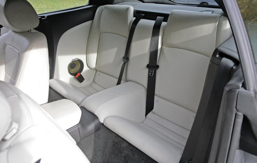 Interior view of Jaguar XKR Coupe back seats.