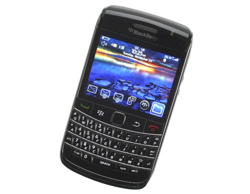 BlackBerry Bold 9700 smartphone on white background.