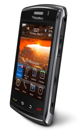BlackBerry Storm2 9520 smartphone displayed upright.
