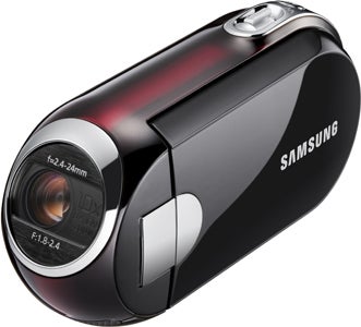 Samsung SMX-C10 camcorder on white background.