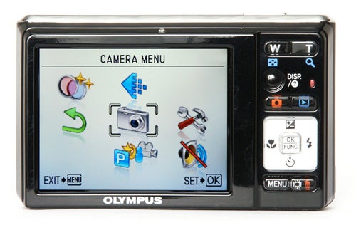 Olympus FE-5020 camera displaying its menu screen.