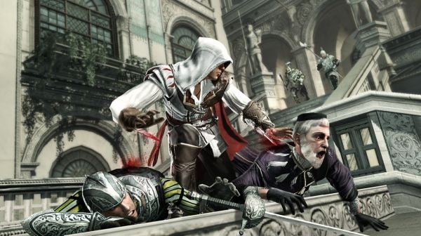 Assassin's Creed II character performing a stealth move.