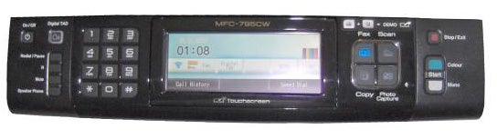 Brother MFC-795CW printer control panel and display screen.