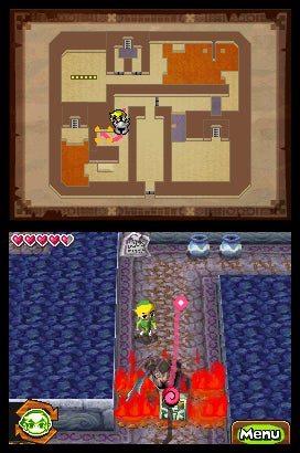 Screenshot of Zelda: Spirit Tracks gameplay on Nintendo DS.