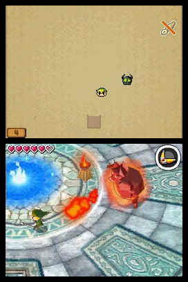 Screenshot of The Legend of Zelda: Spirit Tracks gameplay.