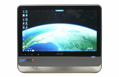 Asus EeeTop ET2203T All-In-One PC with desktop wallpaper displayed.