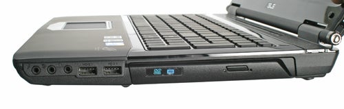 Side view of Asus G60J gaming laptop showing ports.