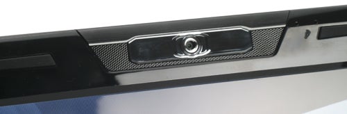 Close-up of Asus G60J laptop's webcam and hinge design