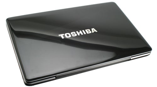 Toshiba Satellite P500-12D laptop with a black lid.