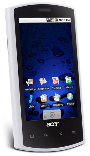 Acer Liquid A1 smartphone showing home screen with apps.