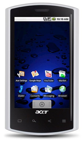 Acer Liquid A1 smartphone showing home screen with apps.