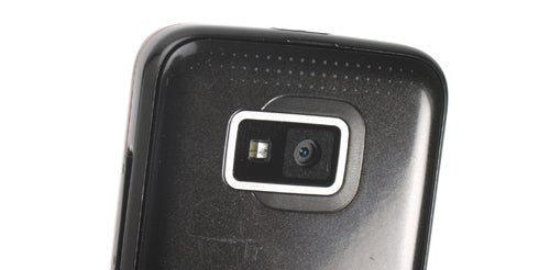 Close-up of Nokia 5530 XpressMusic camera and flash.