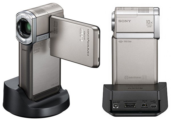 Sony Handycam HDR-TG7VE with docking station.