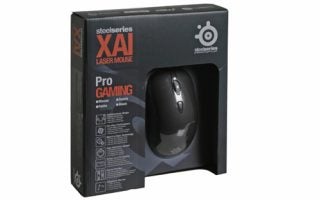 SteelSeries Xai Laser Gaming Mouse in packaging.
