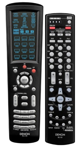 Two Denon AVR-4310 remote controls side by side.