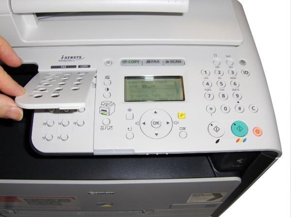 Canon i-SENSYS MF8050Cn multifunction printer control panel.