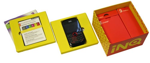 INQ Chat 3G smartphone with box and manuals.