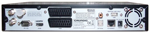 Grundig Freesat+ HD Recorder rear connectivity ports.