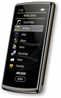 Archos 3 Vision MP3 player with touchscreen display.