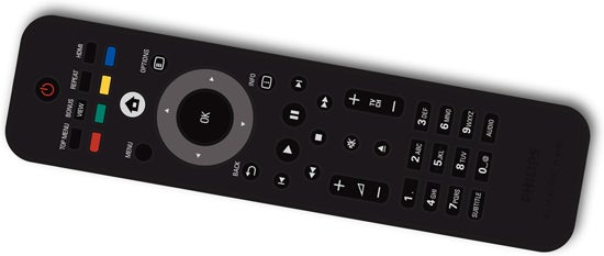 Philips BDP7500 Blu-ray player remote control.