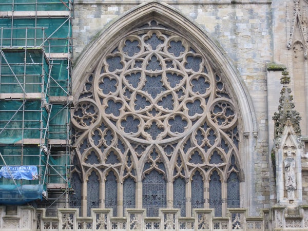 Detailed photo of Gothic cathedral window taken by Canon IXUS.