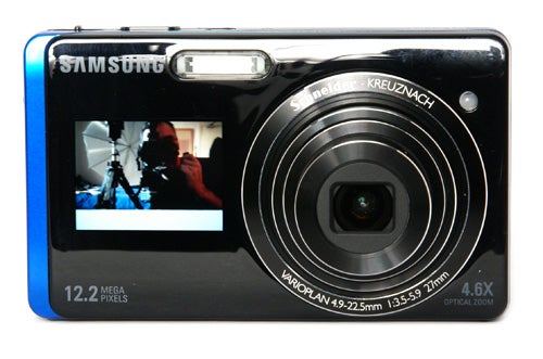 Samsung ST500 camera with reflection of photographer in screen.