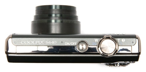 Nikon CoolPix S640 camera lying on a flat surface.