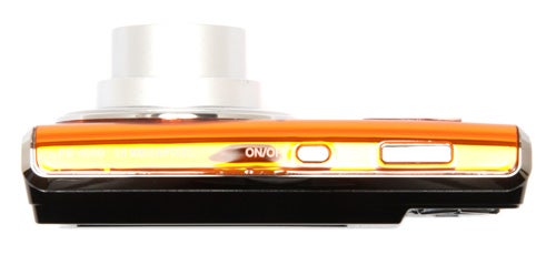 Side view of Olympus FE-4000 digital camera.