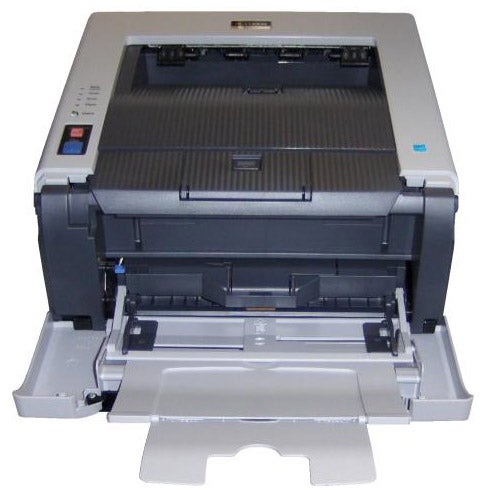 Brother HL-5350DN laser printer front view with open tray