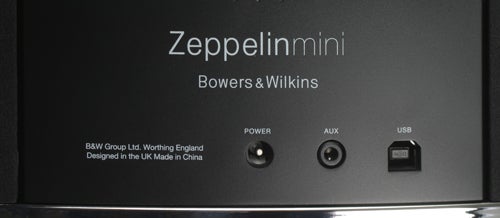Close-up of Bowers & Wilkins Zeppelin Mini speaker's interface