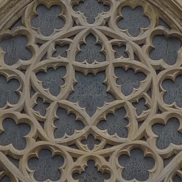 Gothic architectural stone tracery pattern detail
