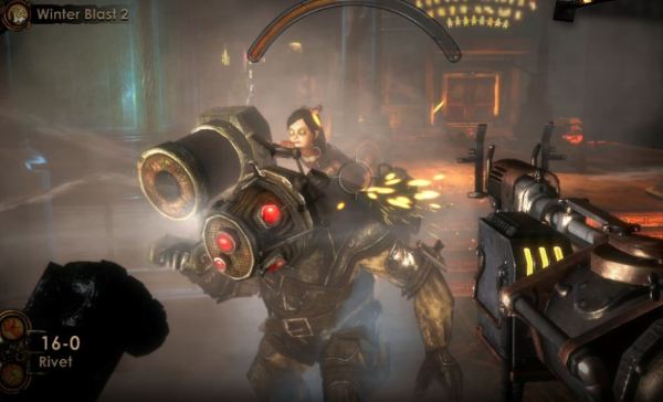 In-game screenshot of BioShock 2 featuring a Big Daddy.