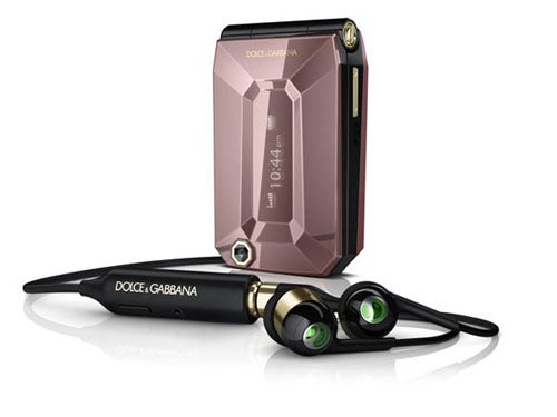 Sony Ericsson Jalou F100i phone with Dolce & Gabbana headphones.