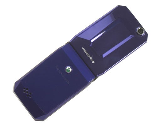 Sony Ericsson Jalou F100i flip phone on white background.