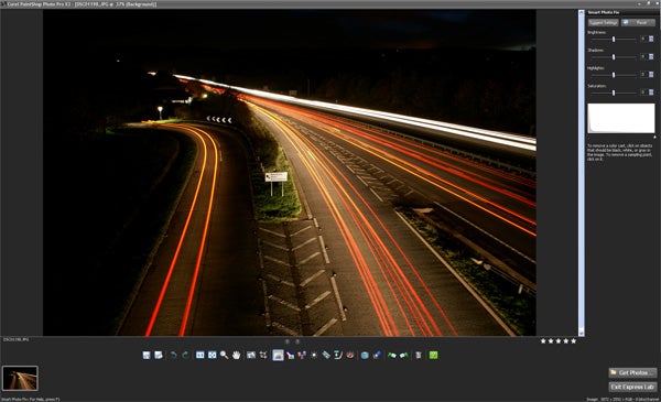 Screenshot of Corel PaintShop Photo Pro X3 editing interface with photo.
