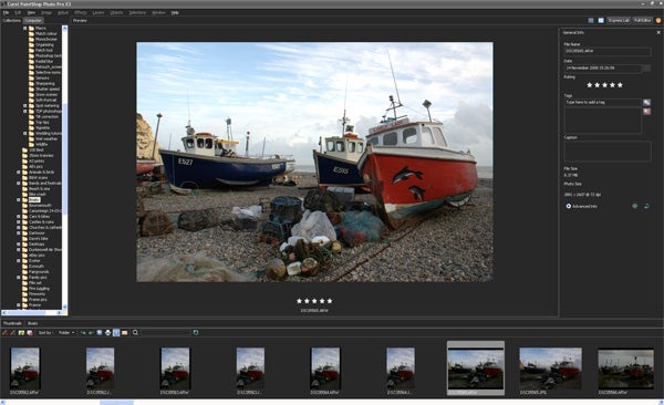 Screenshot of Corel PaintShop Photo Pro X3 software interface with photo.