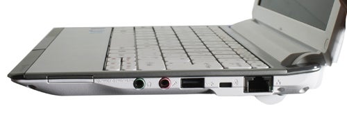 Packard Bell Dot S2 netbook side port connections.
