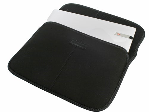 Packard Bell Dot S2 Netbook in protective black sleeve.