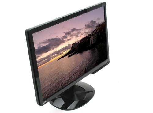 BenQ G2222HDL 21.5-inch monitor displaying a sunset landscape.