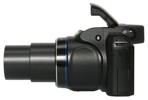 Samsung WB5000 digital camera with extended zoom lens.