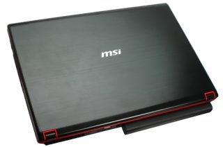 MSI GT740-021UK gaming laptop with red accents.