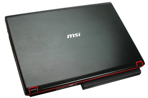 MSI GT740-021UK gaming laptop with red accents.