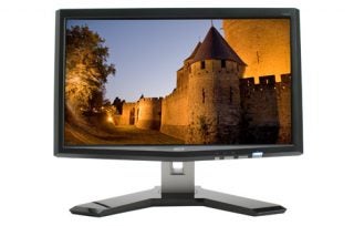 Acer T230H 23-inch multi-touch monitor displaying a castle image.