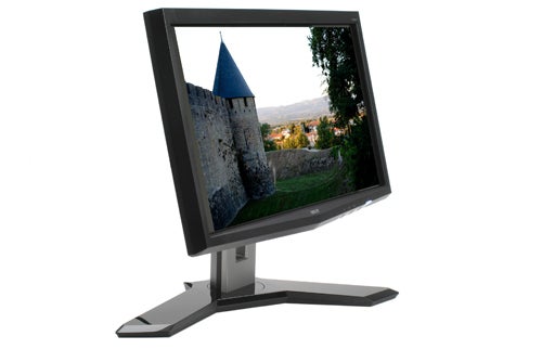 Acer T230H 23-inch Multi-Touch Monitor displaying landscape image.