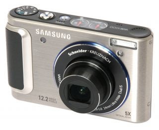 Samsung WB1000 digital camera on white background.