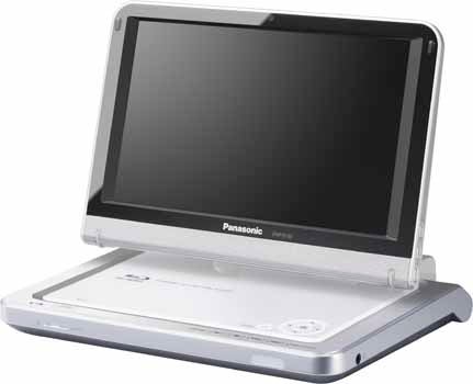 Panasonic DMP-B100 Portable Blu-ray Player on white background.